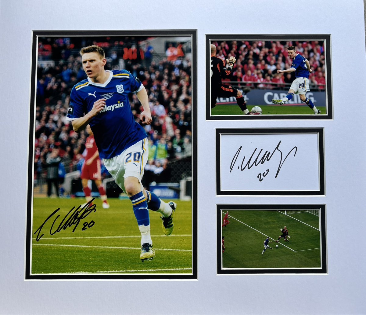 Looking at downsizing the signature collection and offering the opportunity to own a personally signed Mount of your favourite Cardiff City player. Each Mount will contain photographs and one signature of the player.
Prices are £30 - £70 based on player 🔵
DM me 👍🏻

Examples: