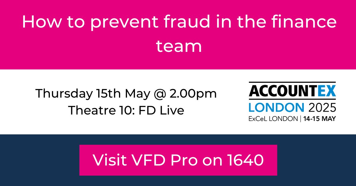 🚨 Finance teams are prime fraud targets.

Join Dr Stephen Hill at #Accountex to listen on how to stop cyber threats before they reach your firm.

🗓 May 15 | 2:00PM
📍 FD Live Theatre 10 | Sponsored by <a href="/VFDPro/">Virtual Finance Director (VFD Pro)</a> 

#Accountex #accountancy #accounting #cpd