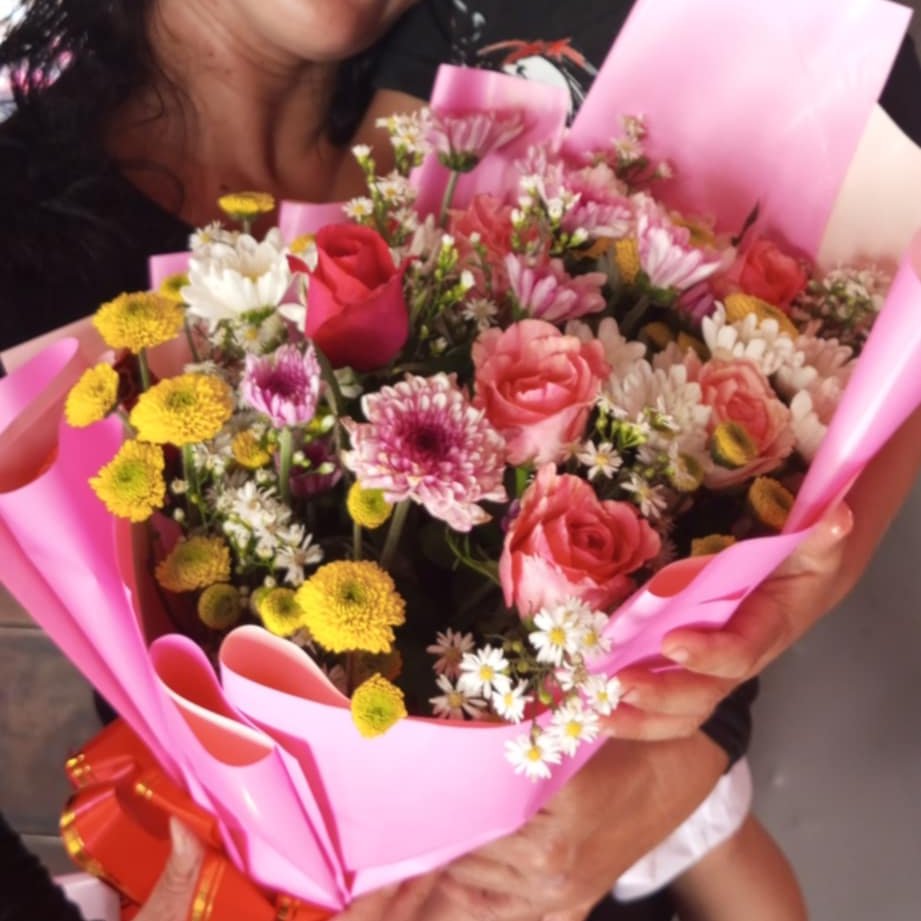 I gave this flower to my beloved Mama. Guys, I cannot afford this bouquet on my own before but because of you who supported and trusted my skills, I was able to bought one as my gift for her this Mother's Day. 

Thank You. I will work harder for my dearest clients. 

-Uno