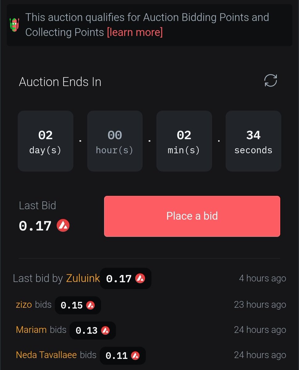 art1ga_'s tweet photo. AUCTION UPDATE‼️
New bid just came in!
@Z_u_l_u_i_n_k stepped in with 0.17 $AVAX outbid @zizo_photograph
Thank you for joining the bid party!
“Stuck & Silent”
48 Hours left
Join the bid here👇
#AVAXArt #TheArtChain @salvor_io https://t.co/Ms8Esxt5d8