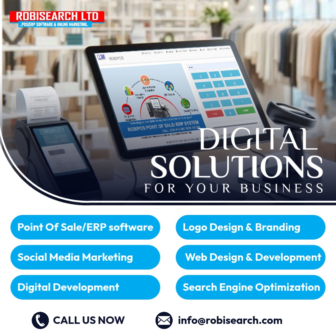 Happy Mother's Day from Robisearch Africa Ltd! 
Empower your business,reduce costs, and maximize profits with our Digital Solutions.
From POS/ERP software to web design, we've got you covered! #RobisearchAfrica
robisearch.com/pos-4-pos-poin…
Call: 0780 655987 / 0716 413386 for more info