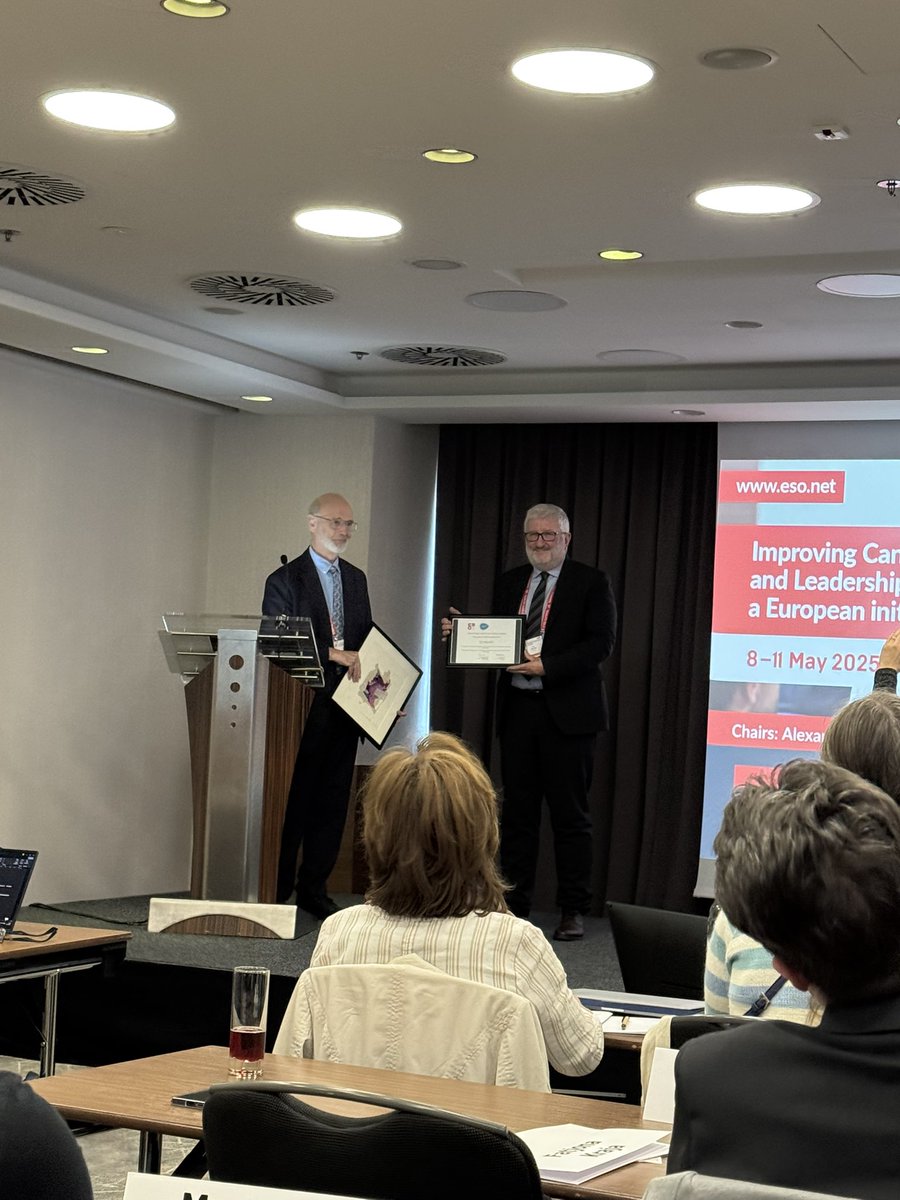 Milos Grujic (@grujicmilos10) on Twitter photo It was a true pleasure to witness <a href="/TitAlbreht/">Tit Albreht</a> receive the <a href="/EuropeanCancer/">European Cancer Organisation</a> (ECO) award, with support from the <a href="/ESOncology/">ESOncology</a> , for his lifelong dedication to improving cancer outcomes across Europe.
A well-deserved recognition for a true visionary.
#CancerCare #Oncology #ECO #ESO It was a true pleasure to witness <a href="/TitAlbreht/">Tit Albreht</a> receive the <a href="/EuropeanCancer/">European Cancer Organisation</a> (ECO) award, with support from the <a href="/ESOncology/">ESOncology</a> , for his lifelong dedication to improving cancer outcomes across Europe.
A well-deserved recognition for a true visionary.
#CancerCare #Oncology #ECO #ESO