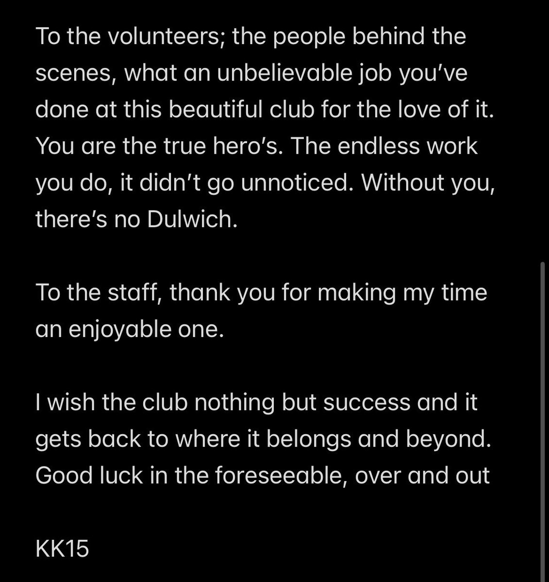 tweetkresh's tweet image. Dear @DulwichHamletFC