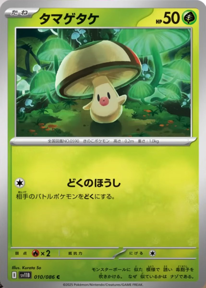 新カード公開】 拡張パック「ブラックボルト」収録 ・タマゲタケ