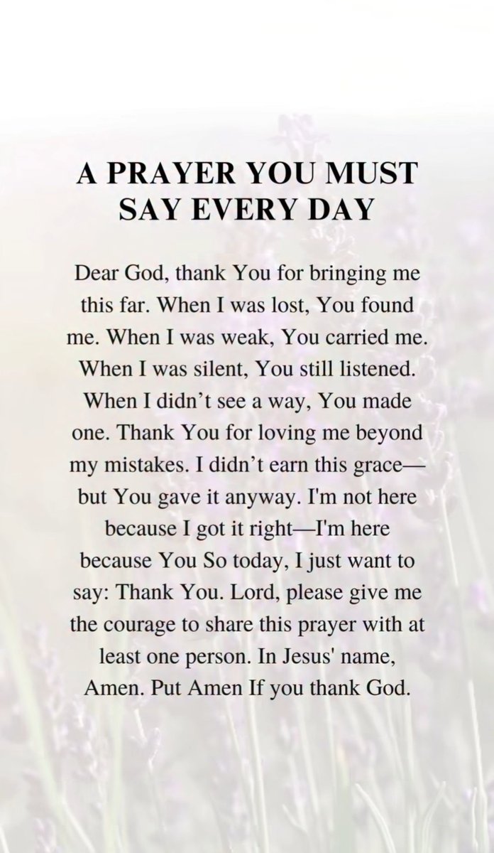 A prayer you must say every day