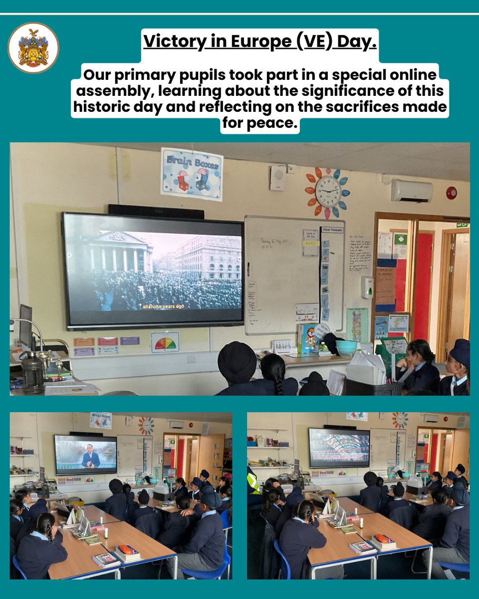 80th VE Day.
 PRimary pupils took part in a special online assembly, learning about the significance of this historic day and reflecting on the sacrifices made for peace. Secondary pupils observed the nationa two-minute silence.