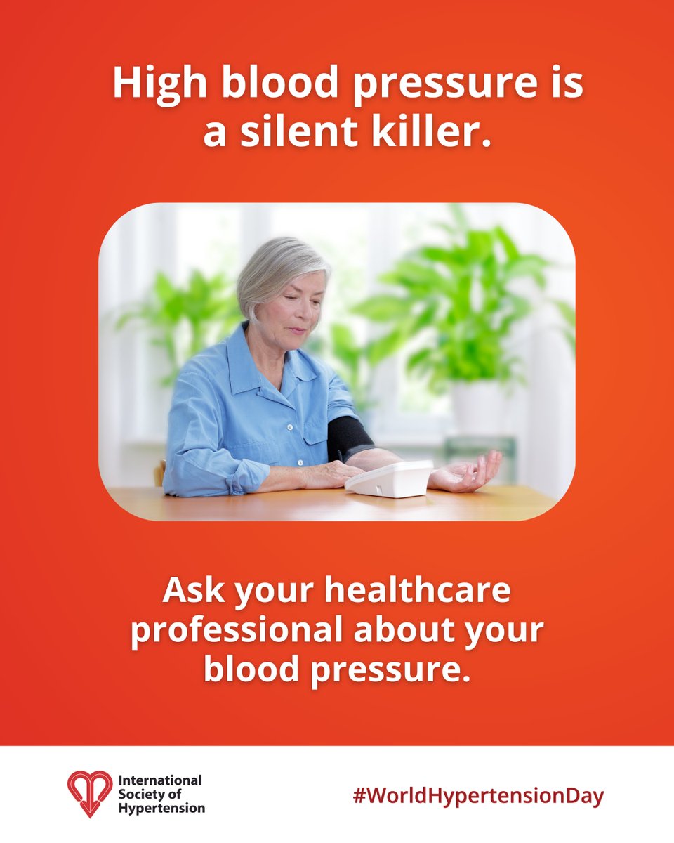 International Society of Hypertension (@ishbp) on Twitter photo High blood pressure is a leading risk factor for heart disease, stroke, kidney disease, and many more conditions.
This month, as we celebrate #WorldHypertensionDay on 17 May and <a href="/MayMeasure/">MayMeasure</a> Month, get your blood pressure checked!
Find out more: ish-world.com/world-hyperten… High blood pressure is a leading risk factor for heart disease, stroke, kidney disease, and many more conditions.
This month, as we celebrate #WorldHypertensionDay on 17 May and <a href="/MayMeasure/">MayMeasure</a> Month, get your blood pressure checked!
Find out more: ish-world.com/world-hyperten…