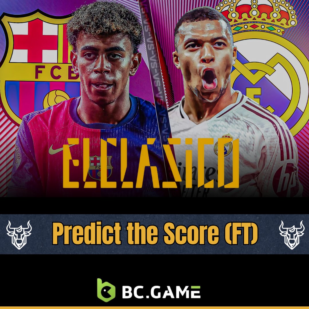 GambleBulls's tweet image. 🚨 EL CLÁSICO PREDICT &amp;amp; WIN!

Barcelona 🆚 Real Madrid 

Who takes the crown tonight? 👑⚽

🎁 $50 Giveaway
✅ Follow @GambleBulls
✅ Like &amp;amp; RT
✅ Drop your score prediction below 👇

Let’s see who’s got the football IQ today 🧠

Winner picked after FT!
