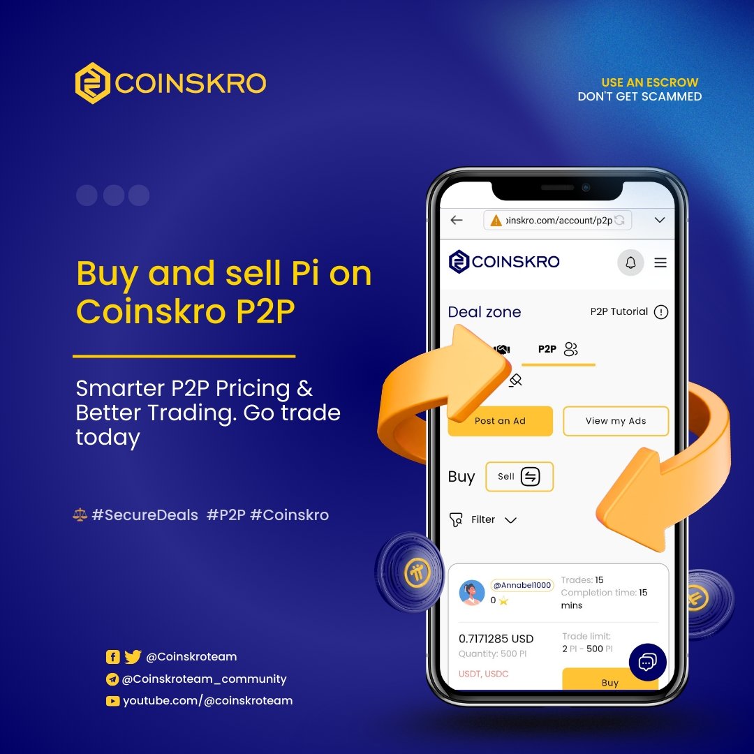 $Pi is soaring! 🚀 Almost at $1!
 Buy and Sell Pi on Coinskro P2P and earn #CSK tokens with every transaction!
#Coinskro #PiNetwork