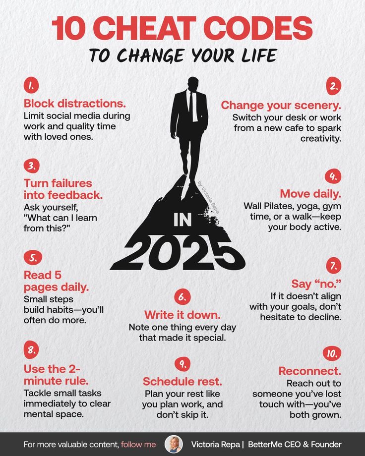 10 cheat codes to change your life in 2025
