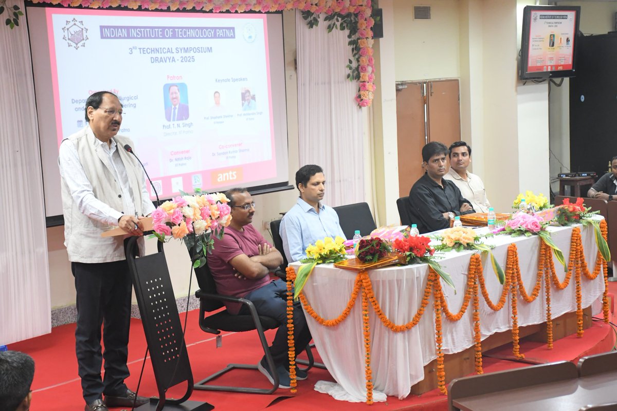 IITPAT's tweet image. The Dept. of Metallurgical &amp;amp; Materials Engg., IIT Patna, successfully hosted the 3rd Technical Symposium DRAVYA 2025 on May 9! Expert Talks, research presentations &amp;amp; vibrant discussions made it a grand success. Kudos to all!
#DRAVYA2025 #IITPatna #MaterialsEngineering
