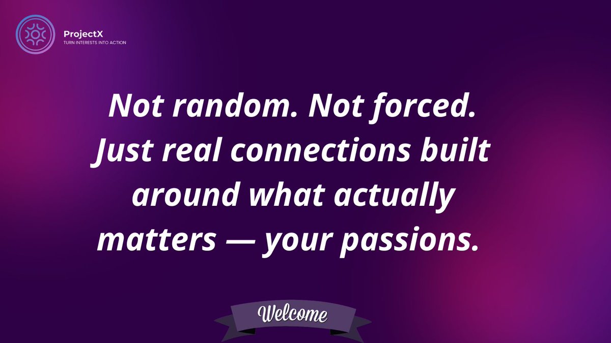 ProjectXSocial's tweet photo. Not random. Not forced.
Just real connections built around what actually matters — your passions. 🤝✨
Welcome to #ProjectX, where authenticity meets community.

#realconnections #findyourvibe #builtdifferent #yourpeople #socialdiscovery https://t.co/GuQcbWniag