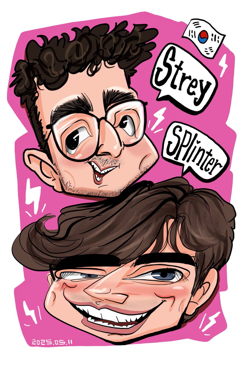 ARC CORÉE 2025 : 25 mars - 12 mai

Aujourd’hui c’était le tout dernier jour, départ demain 6h30

Merci du fond du cœur pour le soutien et la force pendant ce mois inhumain 🫶

En guise de souvenir, caricature de Splinter et moi faite à Séoul aujourd’hui (Splinter terrifiant)