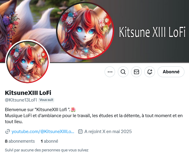 Nx_Crea_Musics's tweet photo. NEWS 🔥🔥🔥 => @Kitsune13LoFi  🦊​: Channel : Kitsune XIII  Lofi | New Channel !! Help her grow by subscribing here and on YT and listening to her playlists ^^ https://t.co/rxZ8spY5Kt