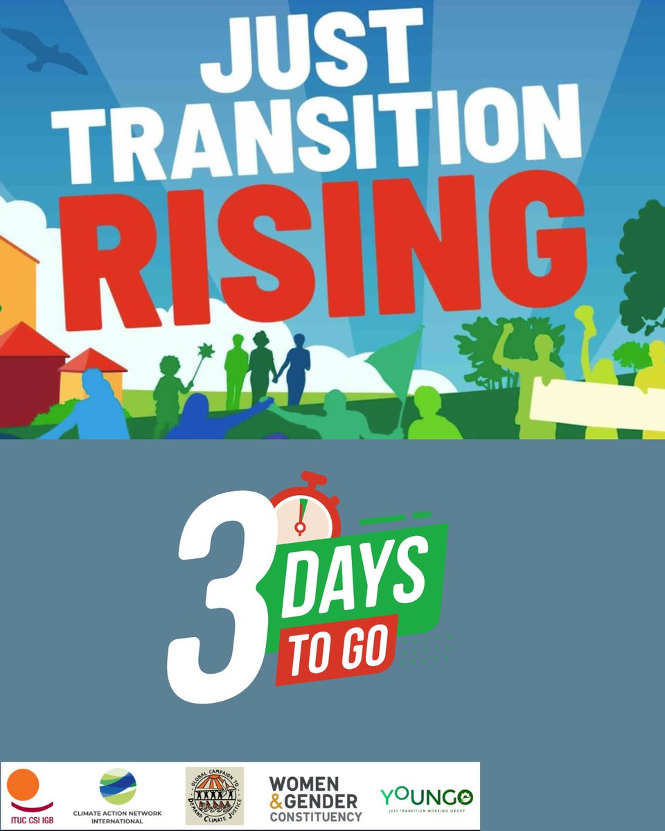 Climate Action Network International (CAN) (@canintl) on Twitter photo #JustTransitionRising 
🔥Check out the full programme and get ready to join us.
🗓️ Our agenda is now LIVE 
➡️Head to our website for all the details: bit.ly/43pWJRt
#JustTransition #ClimateAction #ClimateJustice #COP30 #JustTransitionRising 
🔥Check out the full programme and get ready to join us.
🗓️ Our agenda is now LIVE 
➡️Head to our website for all the details: bit.ly/43pWJRt
#JustTransition #ClimateAction #ClimateJustice #COP30