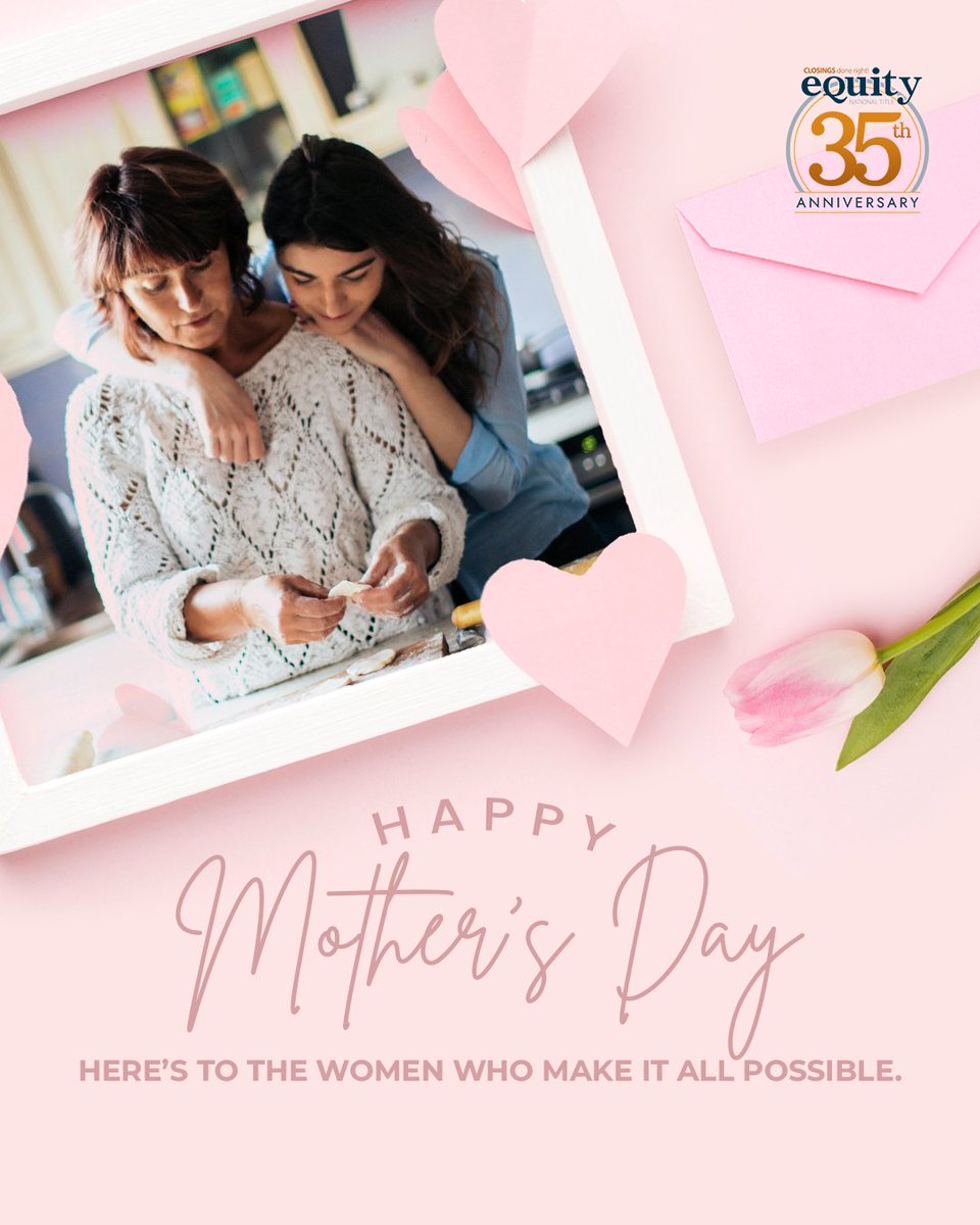 EquityNational's tweet photo. Today, we take a moment to celebrate all the moms 💐 guiding, supporting, and showing up every day. Happy Mother’s Day from all of us at Equity National Title! 💖👩‍👧‍👦

#MothersDay #EquityNationalTitle https://t.co/aZonUjEtV8