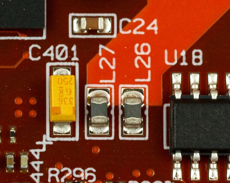 EMC Question of the Week: The yellow component in the image below is a

a) ceramic capacitor
b) tantalum capacitor
c) TVS diode
d) crystal oscillator

Answer at learnemc.com/emc-question-o….