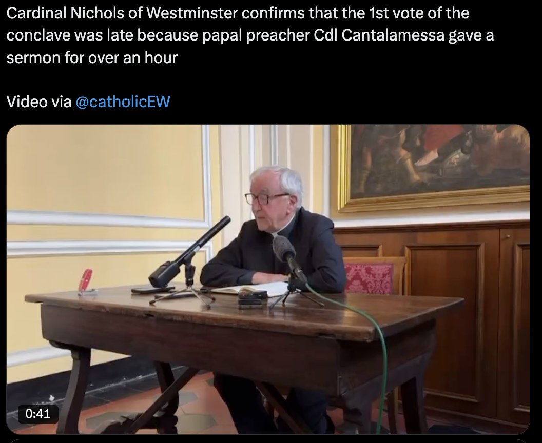 > pope francis spends entire time in office telling you sermons should last no more than eight minutes
> pope francis dies
> conclave held to selected his successor asks you to preach
> get given sermon slot of fifteen minutes
> preach for over an hour