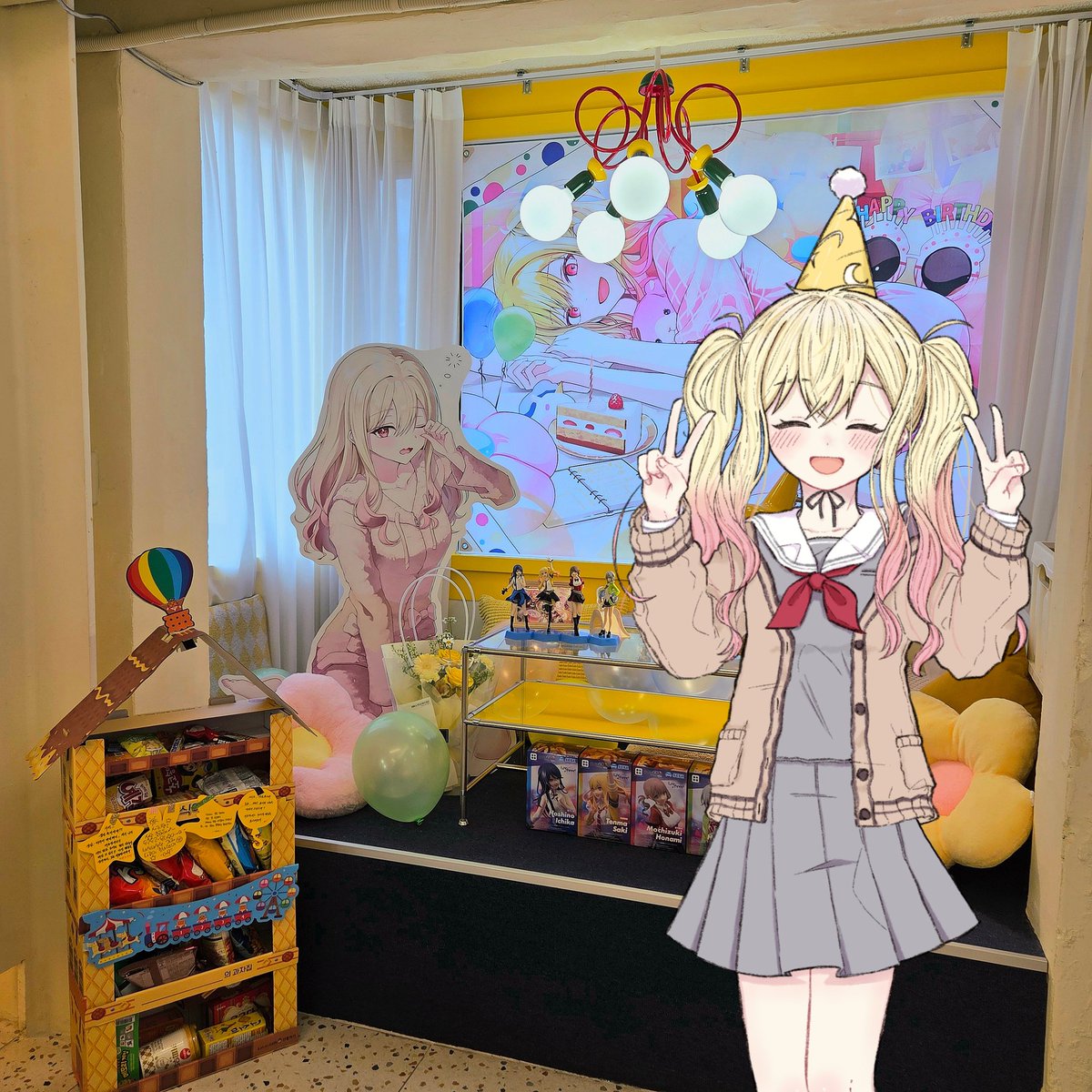 카페 마감 후 사키가 방문해주었습니다😍💛
생일 너무너무 축하해>_<💛💛

귀여운 사키는 익명님께서 작업해 주셨습니다! 바쁘신 와중에도 멋진 일러스트 작업해 주셔서 감사합니다🫶