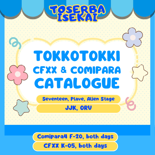 tokkotokki_'s tweet photo. 🩵retweets &amp; like are very appreciated💛

🐰 Tokko Tokki 🐰
Comifuro 20 Open PO &amp; Mail Order
🎀PO Date : 11 - 17 Mei 2025
🎀Booth     : Toserba Isekai K-05ab, Bothdays
🎀Fandom : PLAVE, SEVENTEEN, JJK, Alien Stage, ORV

 #ComifuroXX #CFXX #CFXXCatalogue #CF20 https://t.co/Qr3ywhiMZ0