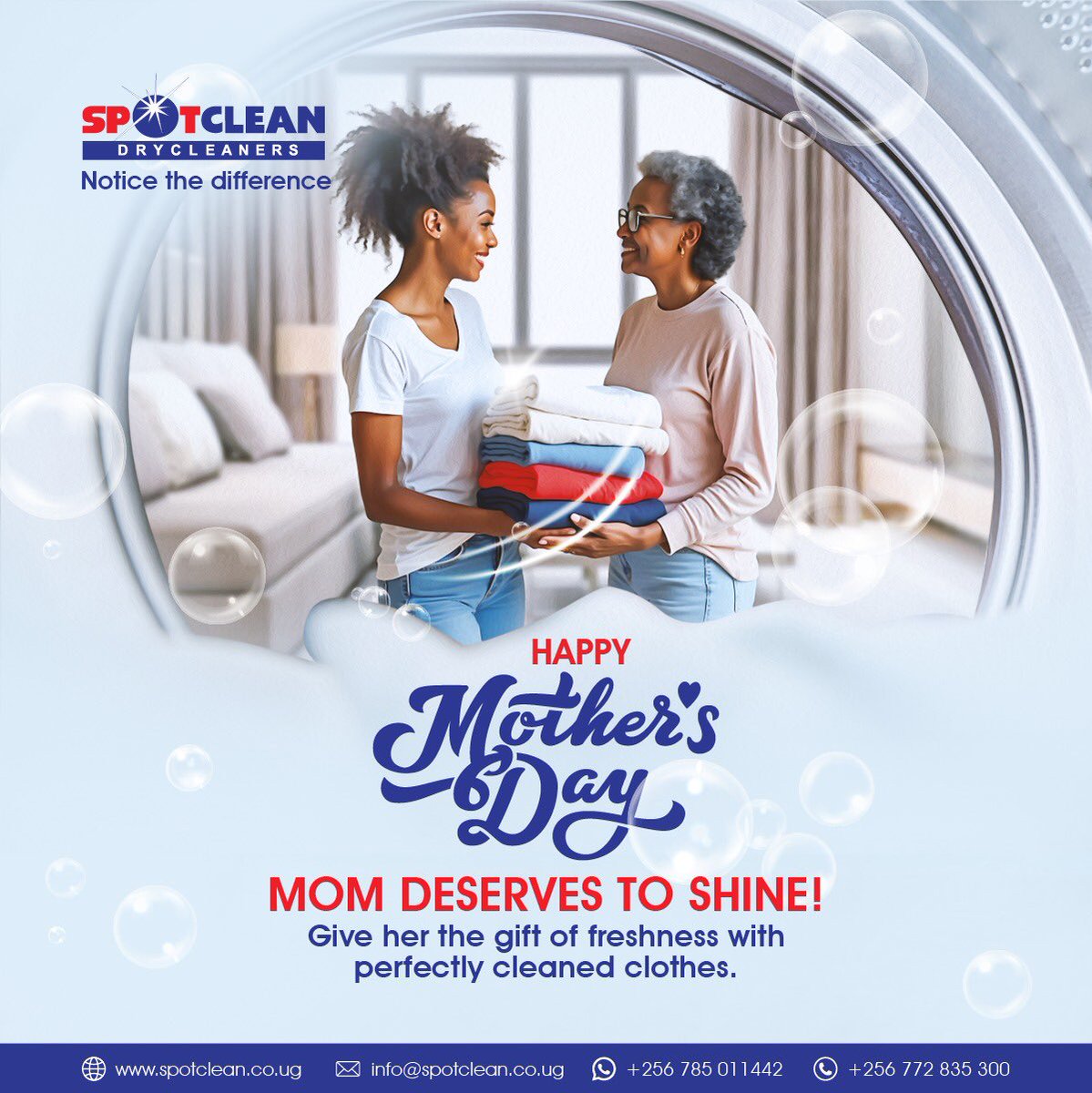 Give Mother the gift of a clean wardrobe because she’s done enough laundry for a lifetime. Happy Mother's Day to all mothers out there.

#mothersday #spotcleandrycleaners #GiftOfFreshness #drycleaning #laundry