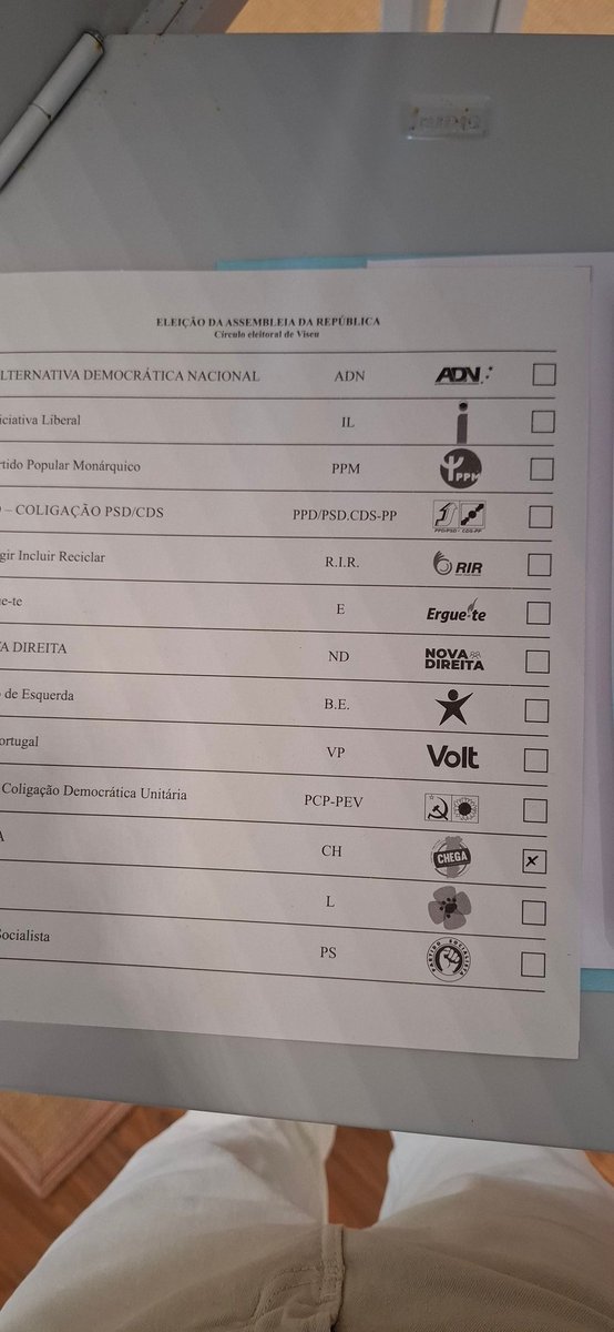 Voto antecipado pelo Chega ✅