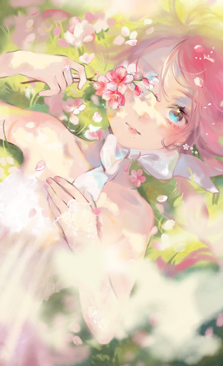 「零れ桜」
#oc    #イラスト