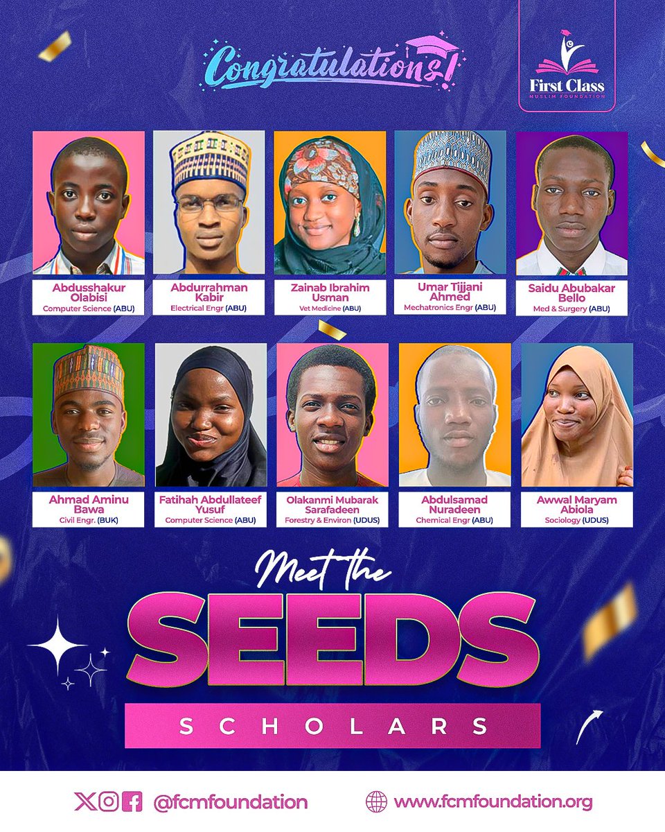 Fcmfoundation's tweet photo. After a thorough application and screening process, we are glad to congratulate our
newly onboarded scholars for our Students' Empowerment and Education Development (SEED) scholarship.

Join us in celebrating this rising star as they take bold steps toward a brighter future! https://t.co/hm7uBoh4tk