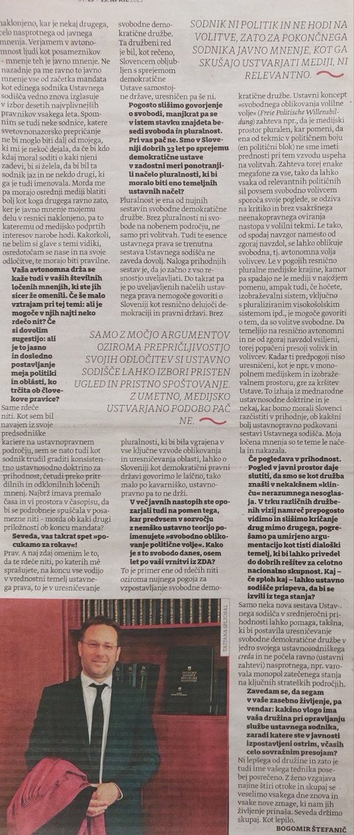 Nekaj misli o svobodni demokratični družbi iz nedavnega intervjuja za @druzinadoo in lepo referendumsko nedeljo vsem.