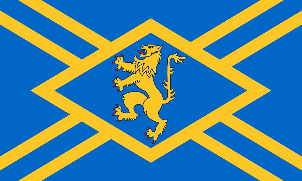 RealCounties's tweet image. The #EastLothian flag’s voided gold saltire on blue reflects the local birthplace of Scotland’s national flag.

The blue stripes through gold represent the county’s rivers Esk &amp;amp; Tyne.

The lion rampant is a token of King William ‘the Lion’.

🇬🇧 #HistoricCounties | #CountyFlags 🏴󠁧󠁢󠁳󠁣󠁴󠁿
