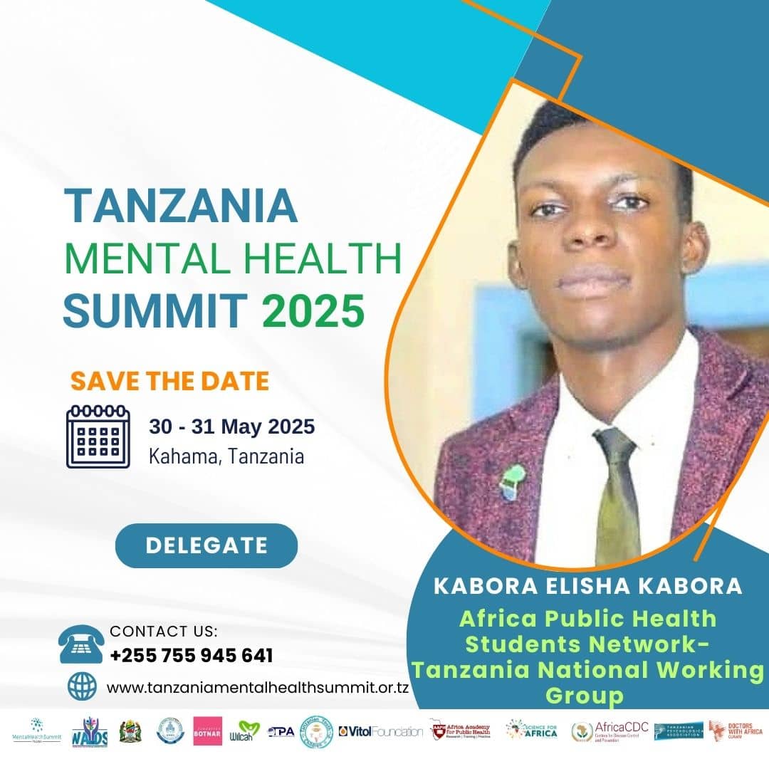 🚀 A Proud Milestone in Mental Health Advocacy!🌍  

Excited to announce that Kabora Elisha Kabora will be representing Africa Public Health Students Network - Tanzania National Working Group as a delegate at the Tanzania Mental Health Summit 2025! 🎉