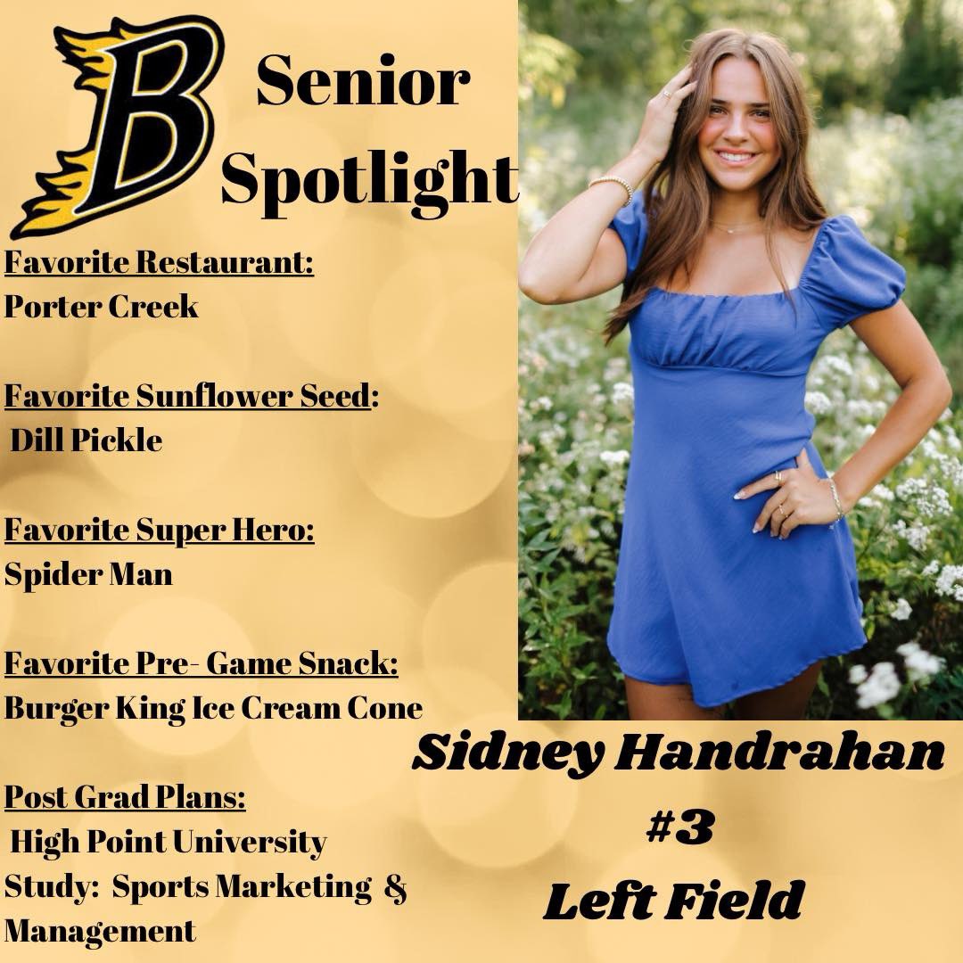 BHSSoftball (@bhssoftball2019) on Twitter photo Senior Spotlight: BHS Softball Class of 2025~ Sid Handrahan!
#beatasone #bhssoftball #goblaze #burnsvilleseniors2025 Senior Spotlight: BHS Softball Class of 2025~ Sid Handrahan!
#beatasone #bhssoftball #goblaze #burnsvilleseniors2025
