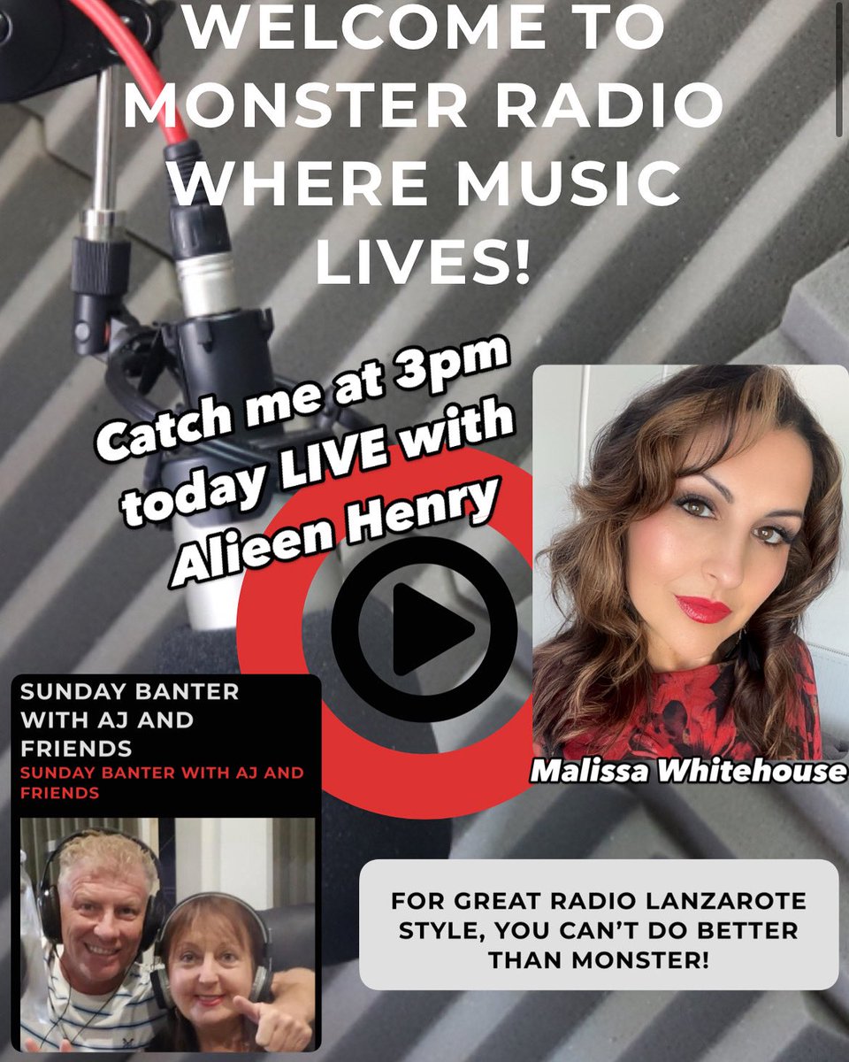 MALISSA (@musicmalissa) on Twitter photo Catch me live at 3pm from Lanzarote monsterradio.es talking about new my new single ‘Over a lifetime’<a href="/JonBrooks_Music/">Jon Brooks ♫ Recording Studio (Producer/Composer)</a> 🎶🎙️<a href="/marlandmusic/">Ronnie StJohn Laurie</a> Catch me live at 3pm from Lanzarote monsterradio.es talking about new my new single ‘Over a lifetime’<a href="/JonBrooks_Music/">Jon Brooks ♫ Recording Studio (Producer/Composer)</a> 🎶🎙️<a href="/marlandmusic/">Ronnie StJohn Laurie</a>