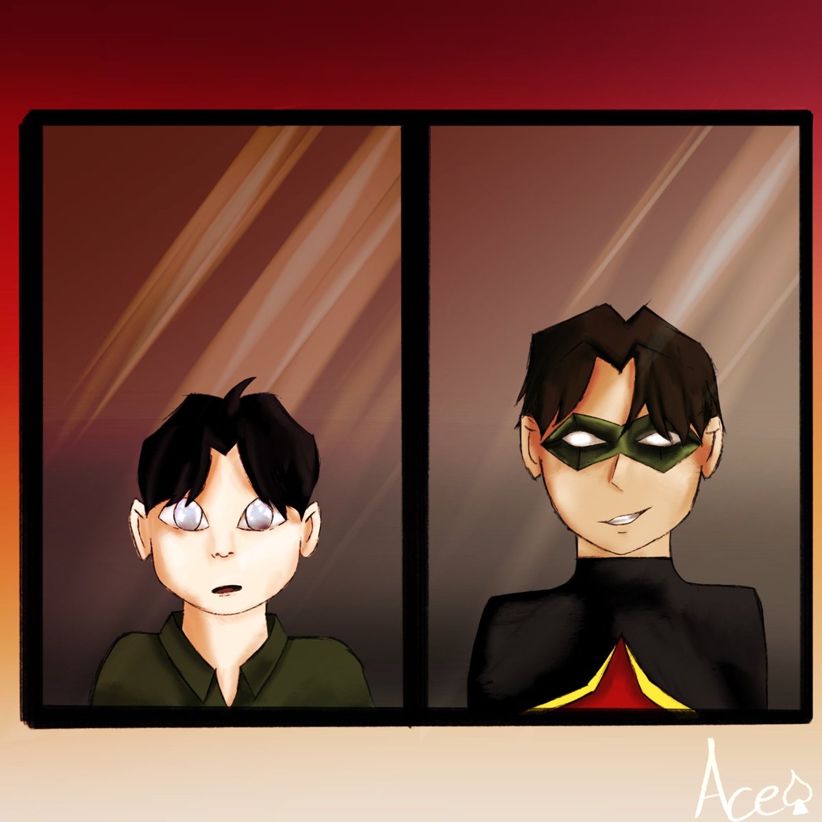 GenderButNot's tweet image. Day 7 of #timmay !!!
Prompt: Metamorphosis 
(Tim lightening his hair and tanning to look more like Jason has been haunting me.)