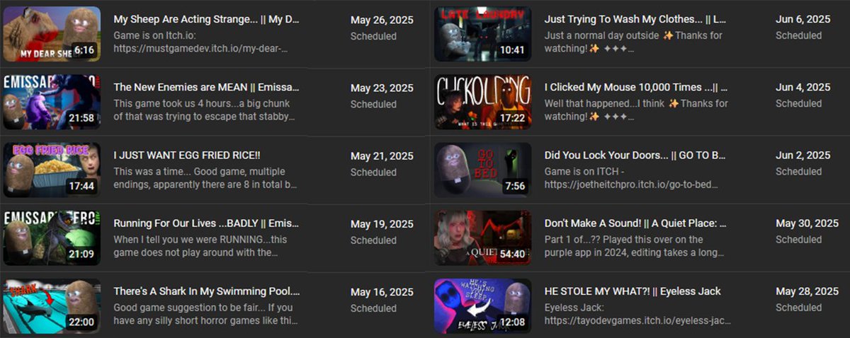 I got a bunch of content on the YouTube channel ready to go, a lot of it isn't even old streams! 
WOWIE!! 🫨
Never before seen potato action!

Anyway, while I'm gone there's a new vid every Mon, Wed, Fri. 

--> youtube.com/@SalBerry <--