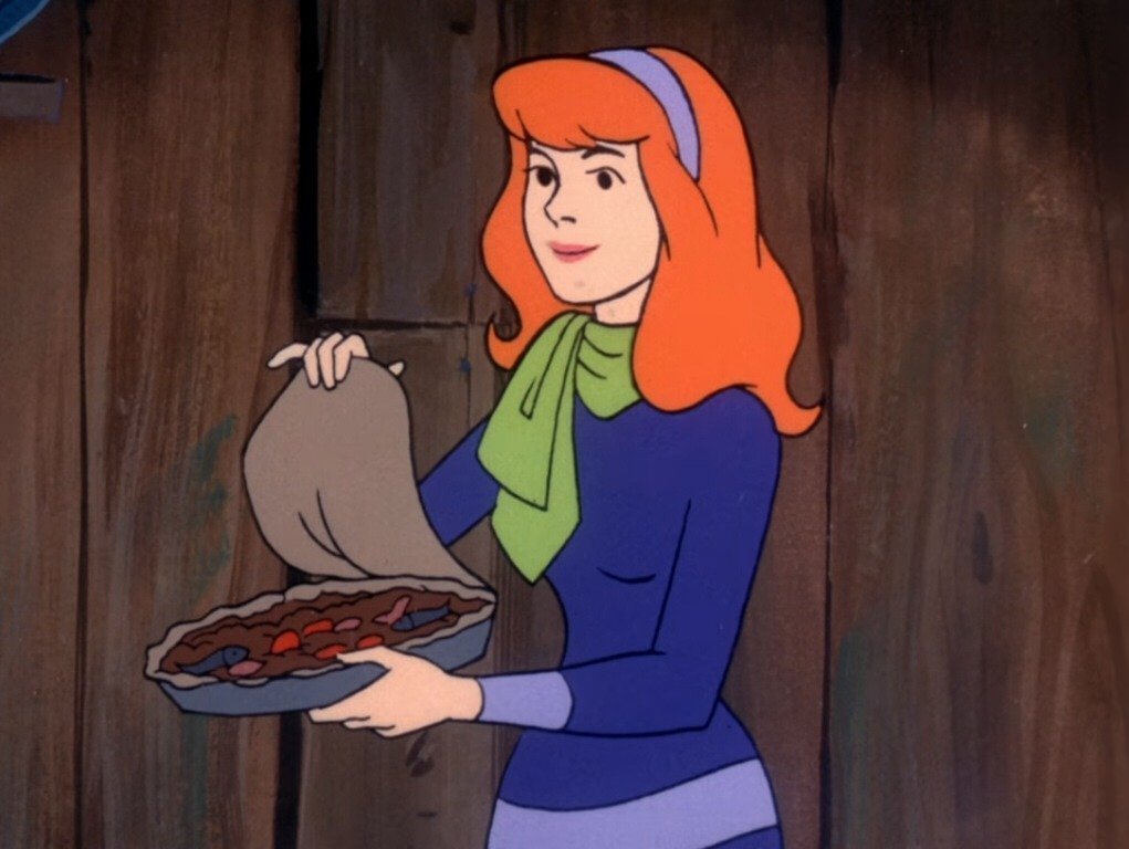 WendyLovesJesus's tweet image. Hey, #ScoobyDoo—it's #EatWhatYouWantDay! 

I think it's appropriate that we celebrate with a "Shaggy Snack"—just a little something Daphne whipped up in "Never Ape An Ape Man": A potpie with pizza crust, cherries, pepperoni, anchovies, all in a thick chocolate sauce! 🍕🍒🐟🍫🥤🤮