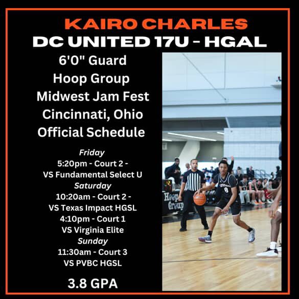 kairocharles3's tweet image. Here is the schedule for our upcoming tournament in Cincinnati next weekend.
@DCUnitedCAN
@CoachCawsey
@HoopGroupAL