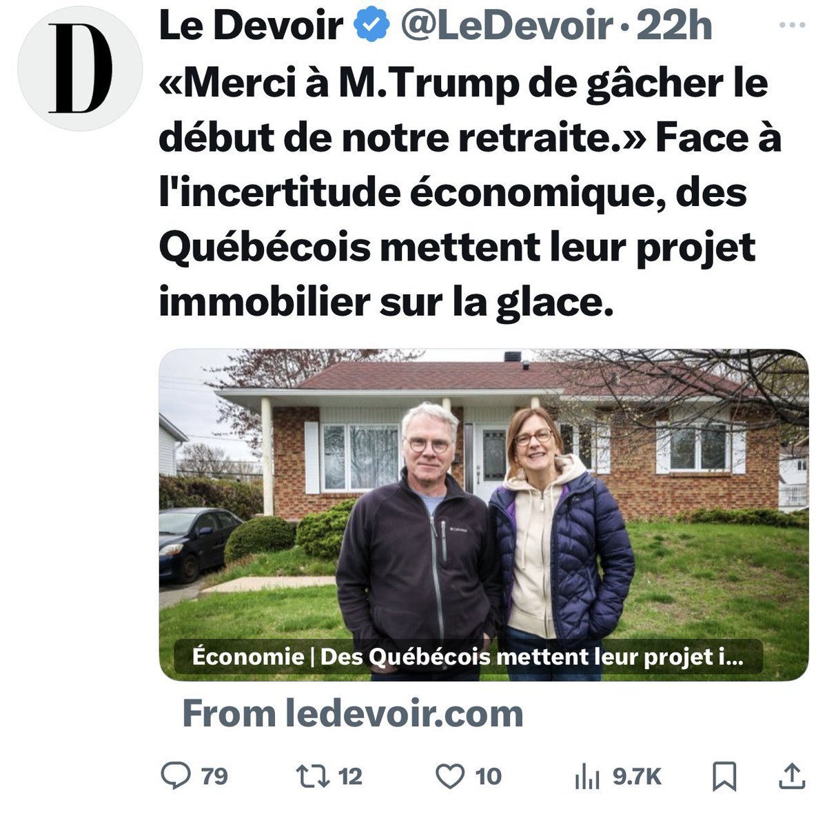Ils ont acheté leur maison 69000$

Ils l’ont vendu 595 000$

Ils ont investi 10 000$ à la bourse en 1990.

Ce 10 000$ vaut 132 000$ aujourd’hui. 

Des OGRES…

En passant, le gros de votre retraite à été volé par vos gouvernements en vous traitant comme des esclaves. 

Trump😂