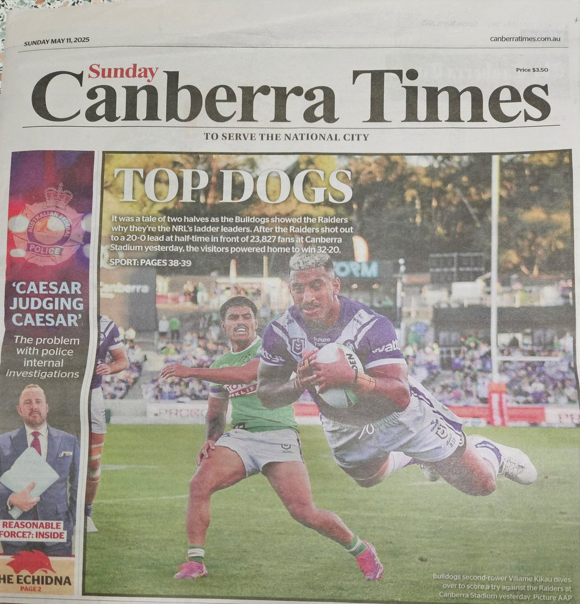 KRatuyada's tweet photo. In The Capital City today.On the front  page.The man from Bau Island. https://t.co/jT6HsLD2eA