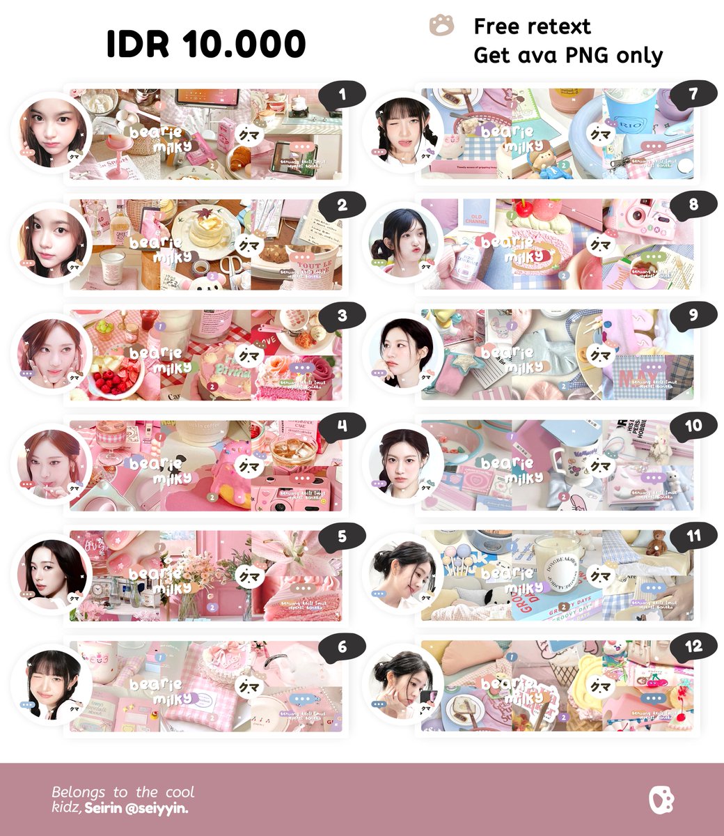 seiyyin's tweet photo. ⓘ 🥣 today’s menu!

💬 layout ready stock Carmen, Ningning, Karina, Rei, An Yujin, Younjung, &amp; Irene
⭐️🌀: { IDR 10.000/each }

free retext _ get ava png only 🧃 DM untuk jemput! 🍥🍎

kindly help to spread, cheers ♥︎ #zonauang https://t.co/qCsFyMHIHt