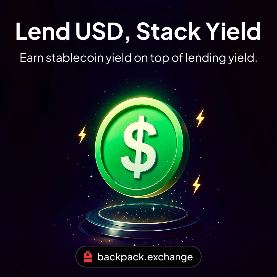 现在存入USD，享受叠加美国国债的年化收益率🎒 Backpack 现把USDC等稳定币加入“美元等价池”旨在让提升web2与web3的金融体验