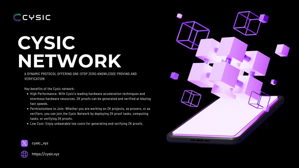 Introducing Cysic Network: The Future of Zero-Knowledge Proofs 🚀

<a href="/cysic_xyz/">Cysic</a> is a dynamic protocol that offers a one-stop solution for zero-knowledge proving and verification. It’s designed to make ZK proof generation and verification faster, cheaper, and more accessible than