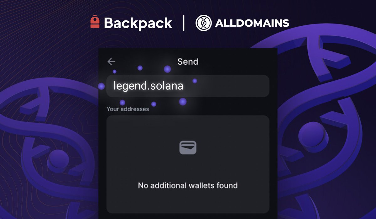 AllDomains_'s tweet photo. This is not your average domain integration

On @Backpack you can use your domains across 👇

✅ @solana 
✅ @EclipseFND 
✅ @soon_svm 
✅ @SonicSVM 

One wallet. All your domains. Backpack is your friend 🫡 https://t.co/0kXP93dBnT