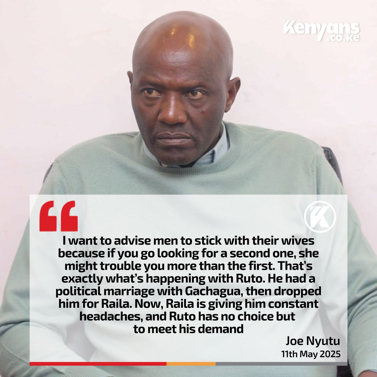 Ruto had a political marriage with Gachagua, then dropped him for Raila. Now, Raila is giving him constant headaches - Senator Joe Nyutu