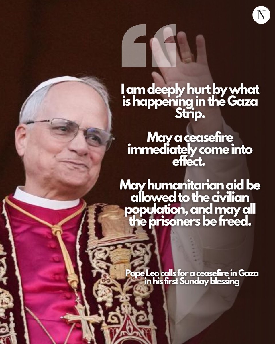 NEW: Pope Leo has used his first Sunday blessing to call for a ceasefire in Gaza 👇
