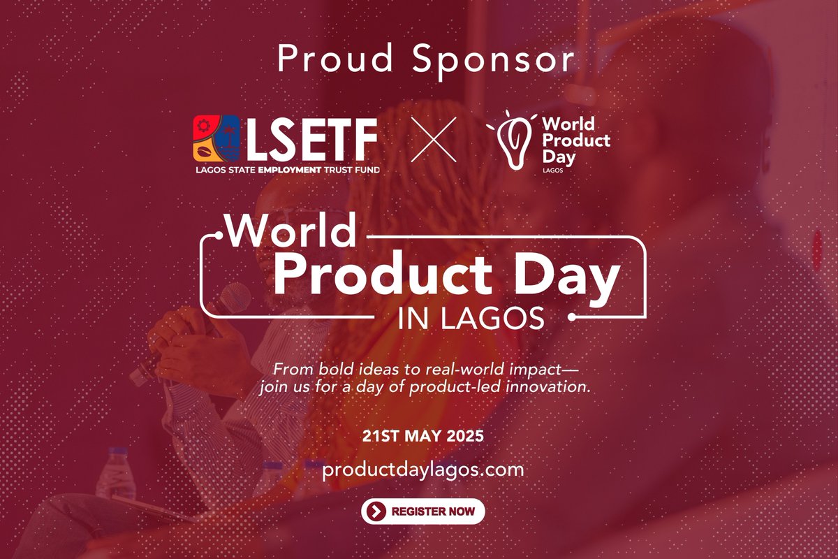 We’re excited to have <a href="/LSETF/">Lagos State Employment Trust Fund</a> onboard as a partner for #WorldProductDay 2025!

Their support in driving inclusive growth aligns with our mission to spotlight bold builders shaping Africa’s future.

📅 May 21
🎟️ Register  → productdaylagos.com

#WPD25 #BoldBuildersWanted