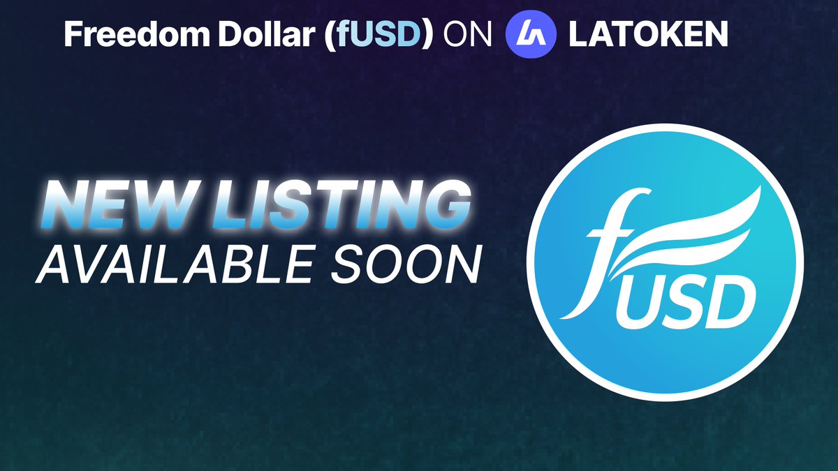 🚀 Upcoming Listing: Freedom Dollar (fUSD) on LATOKEN
We’re thrilled to announce that Freedom Dollar (fUSD) will soon be listed on LATOKEN, offering trading pairs fUSD/USDT and ZANO/USDT.

🔐 What is Freedom Dollar (fUSD)?
Freedom Dollar (fUSD) is a decentralized, privacy-focused