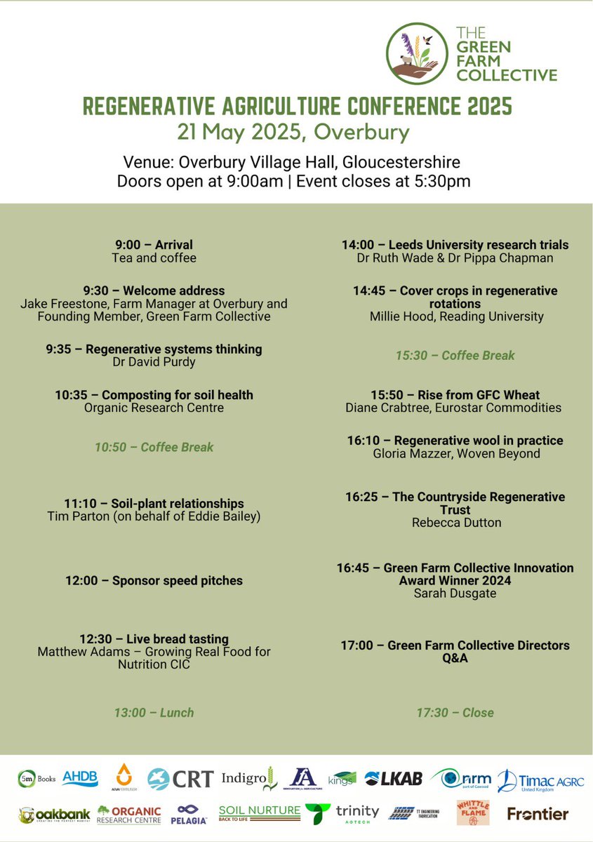 🔉Program is here for #GFC25 tickets available ⬇️
Into Regenerative Agriculture or just want to learn more, this is your opportunity
greenfarmcollective.com/event-details/…