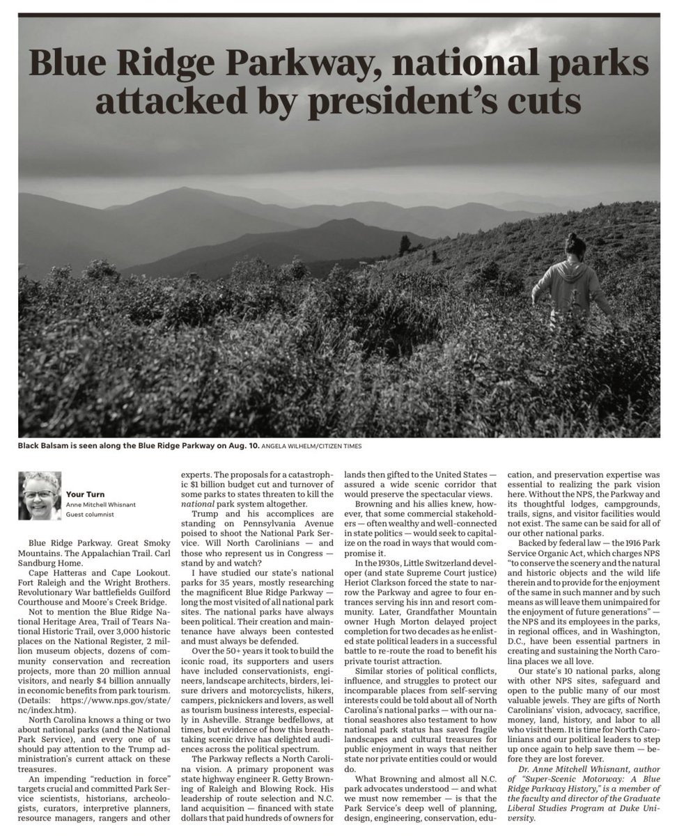 The National Park Service estimates that 16,757,635 people visited the Blue Ridge Parkway in 2023, with a cumulative economic impact of $1,810,286,000 and supporting 19,159 jobs in surrounding communities.
