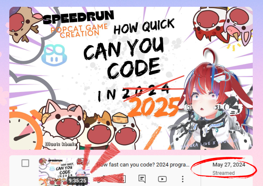 FuyukiSakura's tweet image. 剛好看到上年的Speed code剛好快一年了，竟然用了9小時還沒有完成？！

就讓我們完成這遊戲吧～看看這一年，AI編程到底變得多麼可怕🫣我賭這次3小時內能完成😤
#大櫻帝國襲來 #SakuraLive #VibeCoding

這週五（5月16）台灣/香港時間8點開始，不完成不睡覺！